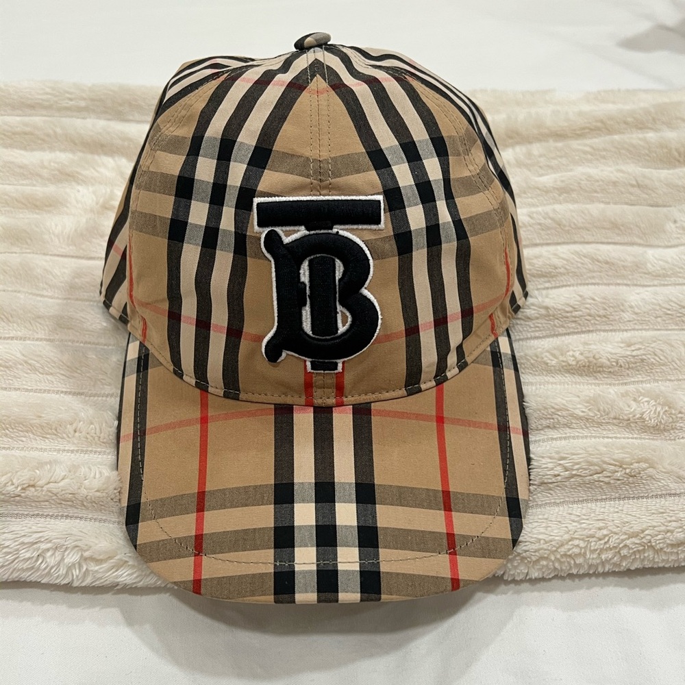 Burberry Beige and Black Check Cap